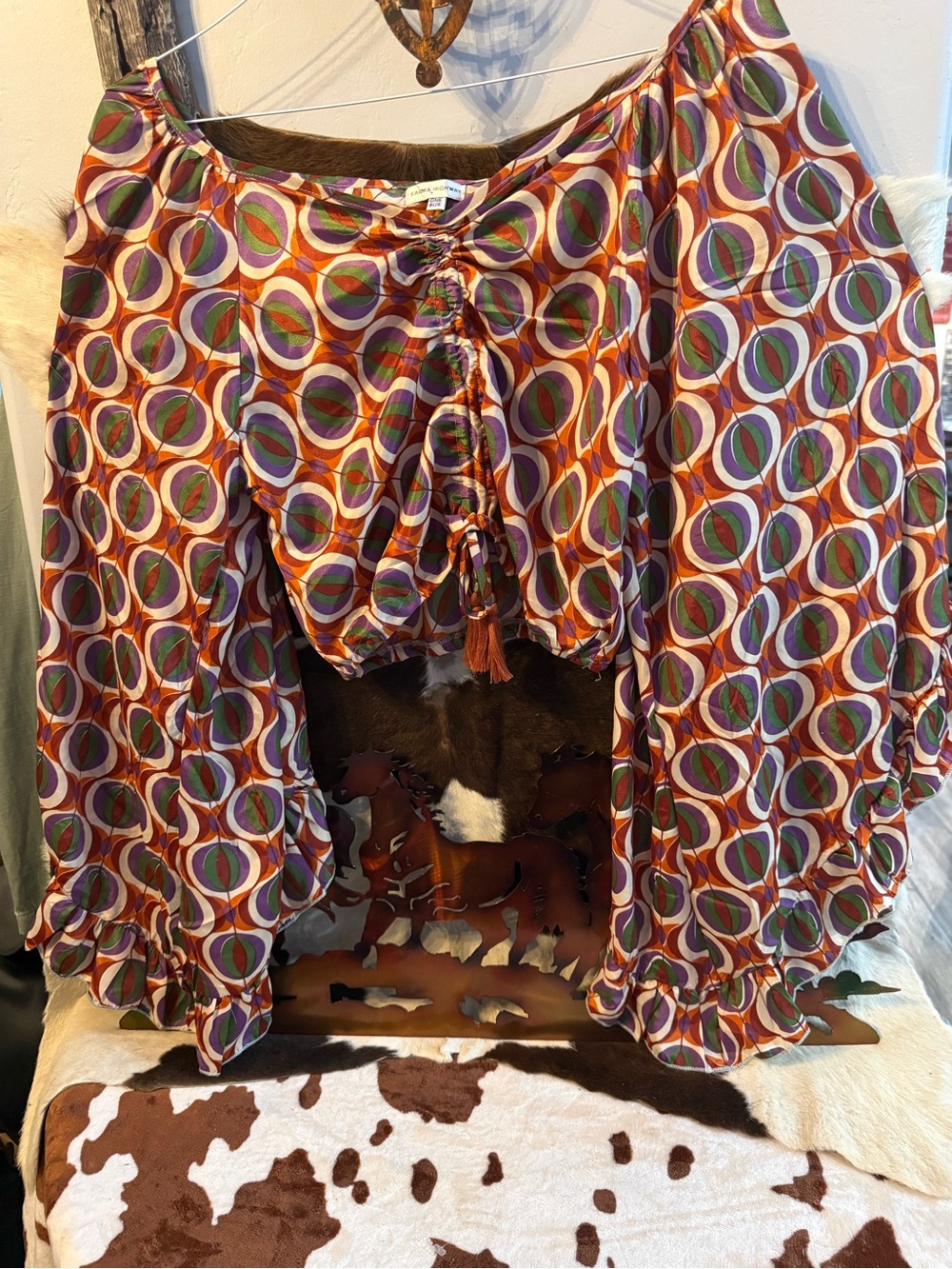 Karma Highway One Size Multicolor Swirl Top — Purple, Green, Orange